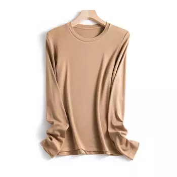 Cashmere Protein Essence Базовая рубашка женская теплая пуловер Iron Free круглый воротник полувысокий воротник наборный воротник нижнее белье футболка женская M