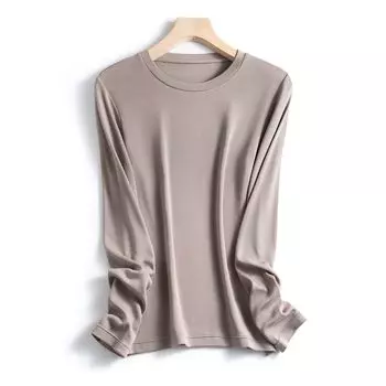 Cashmere Protein Essence Базовая рубашка женская теплая пуловер Iron Free круглый воротник полувысокий воротник наборный воротник нижнее белье футболка женская M