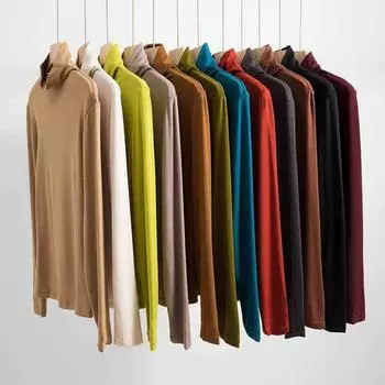 Cashmere Protein Essence Базовая рубашка женская теплая пуловер Iron Free Высокий воротник Stacked воротник нижнее белье футболка женская M