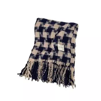 Cashmere Shawl Plaid Wool Scarf Plush Cape Wraps Classic Winter Cashmere Scarves Girl