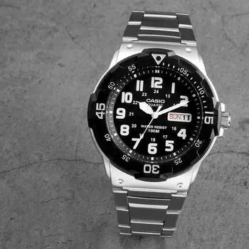 Casio 100-метровые водонепроницаемые мужские спортивные металлические часы с вращающимся безелем в стиле дайвера 200D черные B