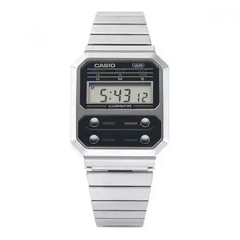 Casio A100we 1adf A100we 1a цифровые квадратные винтажные ретро публичные металлические часы A100WE-1ADF
