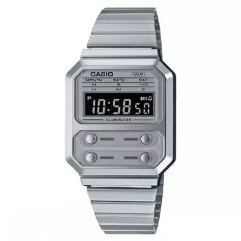 Casio A100we 7b Casio Alien Reprint Watch Standard Digital Silver Unisex Watch Male Male