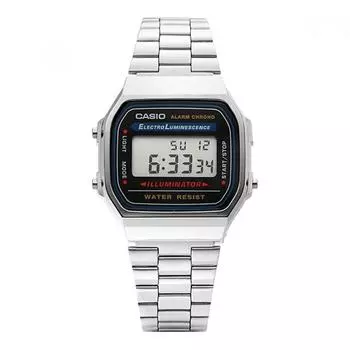 Casio A168wa 1wdf A168wa 1w цифровые квадратные винтажные ретро публичные металлические часы A168WA-1WDF