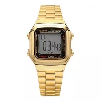 Casio A178wga 1adf A178wga 1a цифровые квадратные винтажные ретро публичные металлические часы A178WGA-1ADF