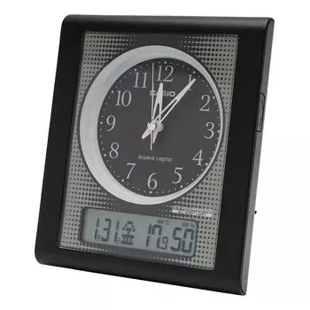 CASIO Alarm Clock Radio Black Analog Always On Temperature Humidity Calendar Display TQT-351NJ-1JF