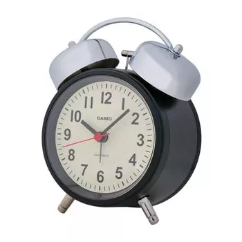 CASIO Радио-будильник Черный Аналоговый Громкий Звук Двойной Звонок Функция Повтора Включена Подсветка TQ-720J-1CJF чёрный