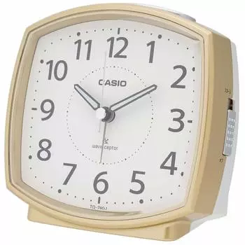 CASIO Alarm Clock Radio Gold Analog Light Included Champagne Gold x x TQ-740J-9JF 11.8 12.6 7.6cm