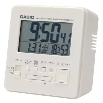 CASIO Alarm Light Clock, Radio, White, Digital, Small, Snooze, Included, DQD-805J-7JF белый