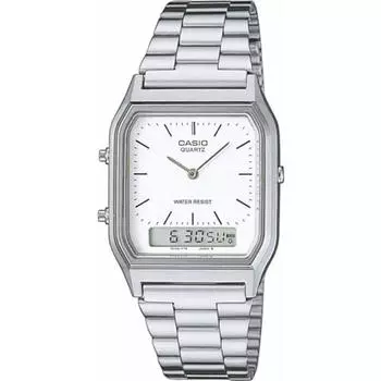 Casio Часы кварцевые CASIO ANA-DIGI Vintage Series AQ-230A-7DMQ унисекс Dual Time белые Overseas модель