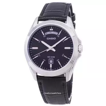 Casio Analog Black Dial MTP-1370L-1AVDF MTP-1370L-1AV Мужские часы чёрный