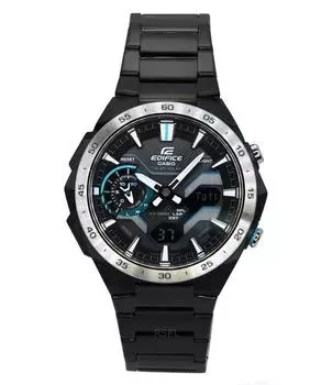 Casio Аналоговые цифровые мужские часы Edifice Windflow для смартфона с черным циферблатом и солнечной батареей ECB-2200DD-1A 100M