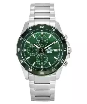 Casio Edifice Аналоговый стандартный хронограф из нержавеющей стали с зеленым циферблатом Кварцевые часы EFR-526D-3A 100M Мужские часы зелёный