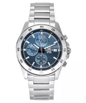 Casio Edifice Аналоговый стандартный хронограф из нержавеющей стали с синим циферблатом, кварцевые часы EFR-526D-2A 100M для мужчин синий