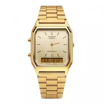 Casio Aq 230ga 9dhdf Aq 230ga 9d аналоговые цифровые квадратные винтажные ретро общественные металлические часы AQ-230GA-9DHDF