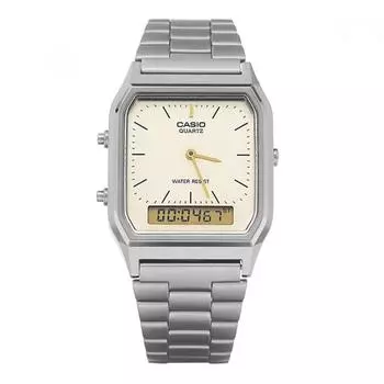 Casio Aq 230gg 9adf Aq 230gg 9a аналоговые цифровые квадратные винтажные ретро публичные металлические часы AQ-230GG-9ADF