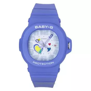 Casio Baby-G Аналоговая серия Playful Hearts Белый циферблат Кварцевые BGA-10-6A 100М Женские часы белый