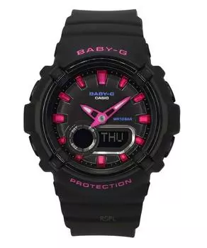 Casio Baby-G аналоговые цифровые часы с ремешком из смолы, черный циферблат, кварцевые часы BGA-280DN-1A 100M женские часы чёрный