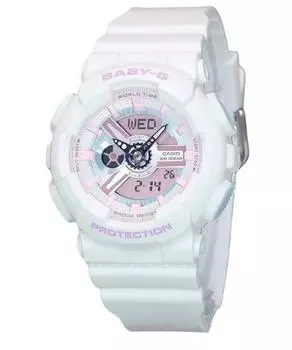 Casio Baby-G Аналоговые цифровые кварцевые часы с многоцветным циферблатом и полимерным ремешком BA-110FH-7A 100M Женские часы