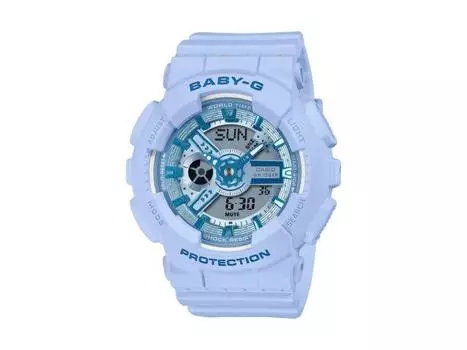CASIO BABY-G BA-110YK-2AJF Синие Y2K Модные Аналоговые Цифровые Женские Часы Смола НОВЫЕ