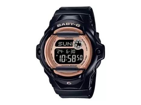 CASIO Baby-G BG-169UG-1JF Женские часы с супер подсветкой, черный и розовое золото