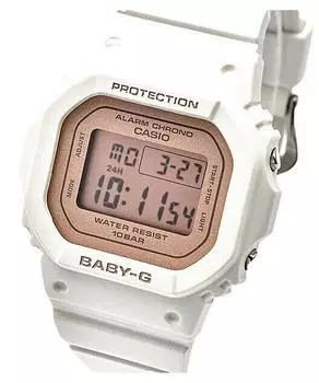 Casio Baby-G Цифровые кварцевые женские часы с белым полимерным ремешком BGD-565SC-4 100M бежевый