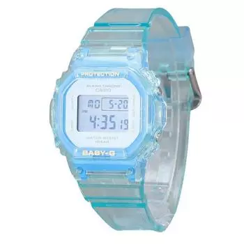 Casio Baby-G Digital Summer Jelly Прозрачный светло-голубой ремешок из смолы Кварцевые часы BGD-565SJ-2 100M женские часы светло-синий