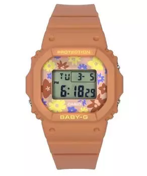Casio Baby-G Ретро Цветочное поле Цифровые кварцевые часы с полимерным ремешком BGD-565RP-4 100M Женские часы разноцветный