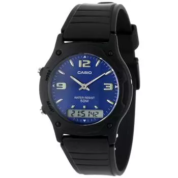Часы Casio Basic Round Blue Unisex [Casio] AW-49HE-2A AW49HE-2A Ana-Digi [Товар]