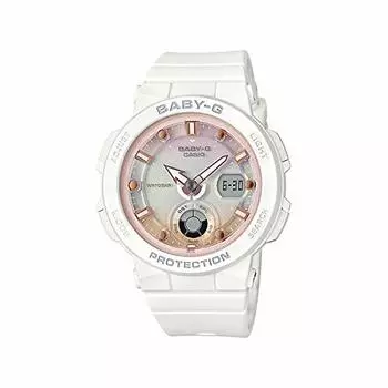 CASIO BEACH TRAVELER SERIES Часы Casio Baby G Beach Traveler Series для женщин, детей, девочек, для малышей G, водонепроницаемые, белые, розовые, BABY-G BGA-250-7A2