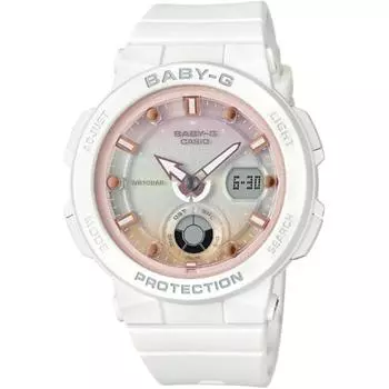 CASIO BGA 250 7A2JF BABY G Серия Beach Explorer Beach Traveler с неоновой подсветкой Белый Розовый