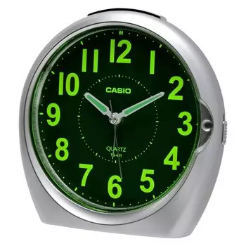 Casio Будильник аналоговый серебристый с подсветкой Snooze TQ-481-8JF