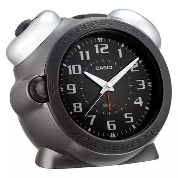 CASIO Будильник Громкий Серый Аналоговый Sleep Buster Snooze со Светом TQ-645S-8BJF