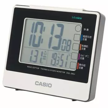CASIO Будильник Радио Белый Цифровой Повтор со Светом DQL-260J-7JF