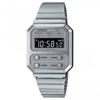 CASIO Casio A100WE-7B Винтажные металлические электронные часы в стиле ретро