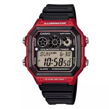 CASIO Casio AE-1300WH-4A AE1300WH-4A Спортивные цифровые черные красные детские мужские наручные часы унисекс
