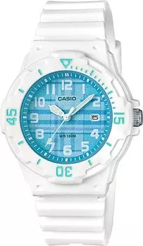 [Casio] CASIO Analog Watch LRW-200H-2CV Women s Kids Cheap Casio Gloss White x Blue Check Pattern Overseas Model [Parallel Import]