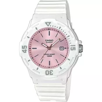 Casio Аналоговые часы CASIO LRW-200H-4E3V женские детские дешевые Casio глянцевый белый x розовый металлик зарубежная модель