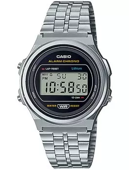 CASIO Casio Casio Standard Vintage Watch Unisex Classic Quartz Digital Metal Silver Black A171WE-1A [Item]