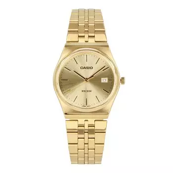 CASIO Casio Casio Стандартные дешевые часы Casio Chipkashi унисекс мужские женские кварцевые аналоговые 3-стрелочные из нержавеющей стали из металла и золота MTP-B145G-9A