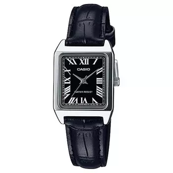 CASIO Casio Casio Стандартные дешевые часы Casio Chipkashi женские кварцевые из нержавеющей стали с кожаным ремешком черного цвета LTP-V007L-1B [Товар]