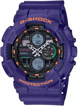 CASIO Casio Часы детские детские мальчики водонепроницаемые фиолетовые фиолетовые черные G-SHOCK G-Shock GA-140-6A мужские Ana-Digi [Товар]