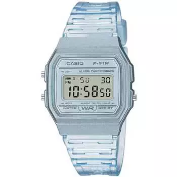 Casio CASIO цифровые часы кварцевые F-91WS-2 унисекс дешевые Casio прозрачные синие