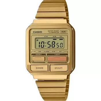 [Casio] CASIO Digital Watch Vintage Series A120WEG-9A Unisex Metal Band Gold Overseas Model