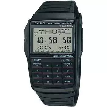 Casio CASIO Data Bank цифровые мужские часы DBC-32-1A подлинная КОРОБКА Overseas модель черный черный