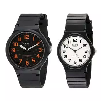 [Casio] CASIO Дешевые часы Casio Chipkashi для мужчин и женщин унисекс с аналоговым черным ремешком из смолы MW-240-4BJFMQ-24-7B2LLJF