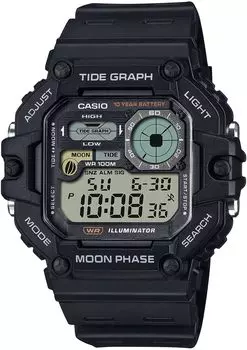 [Casio] CASIO Digital Men s Watch with Tide Graph & Moon Data Display Function WS-1700H-1AV Black Overseas Model [Parallel Import]