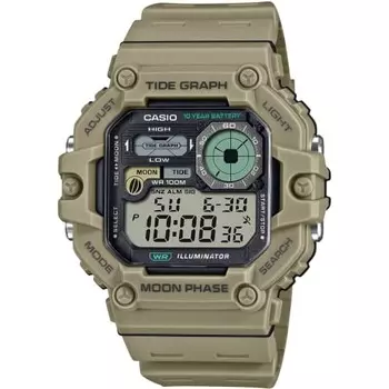 Casio CASIO Digital Men s Watch with Tide Graph & Moon Data Display Function WS-1700H-5AV Khaki Beige Overseas Model