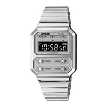 [Casio] CASIO Digital Watch Reprint Design A100WE-7B Men s Overseas Model Silver x Gray [Parallel Import]