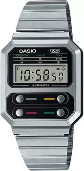 [Casio] CASIO Digital Watch Reproduction Design A100WE-1A Men s Overseas Model Silver [Item]